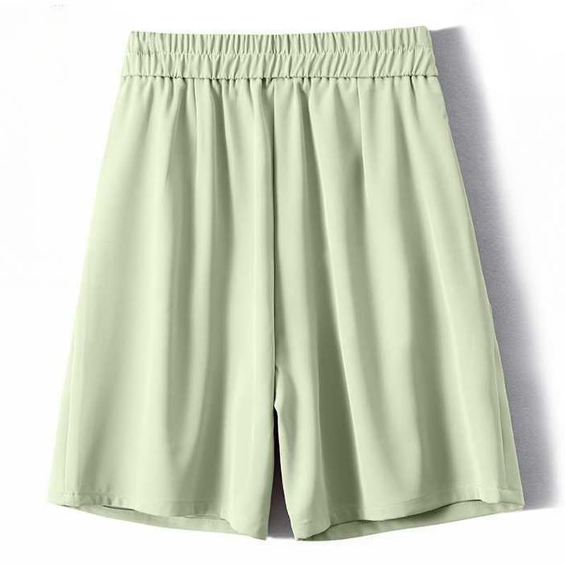 Summer Casual Zipper Button Loose Plain Cotton Linen Women's Shorts With Pockets