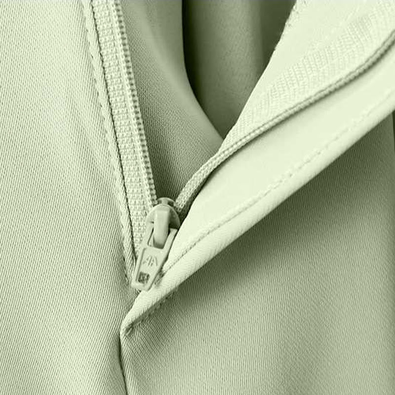 Summer Casual Zipper Button Loose Plain Cotton Linen Women's Shorts With Pockets