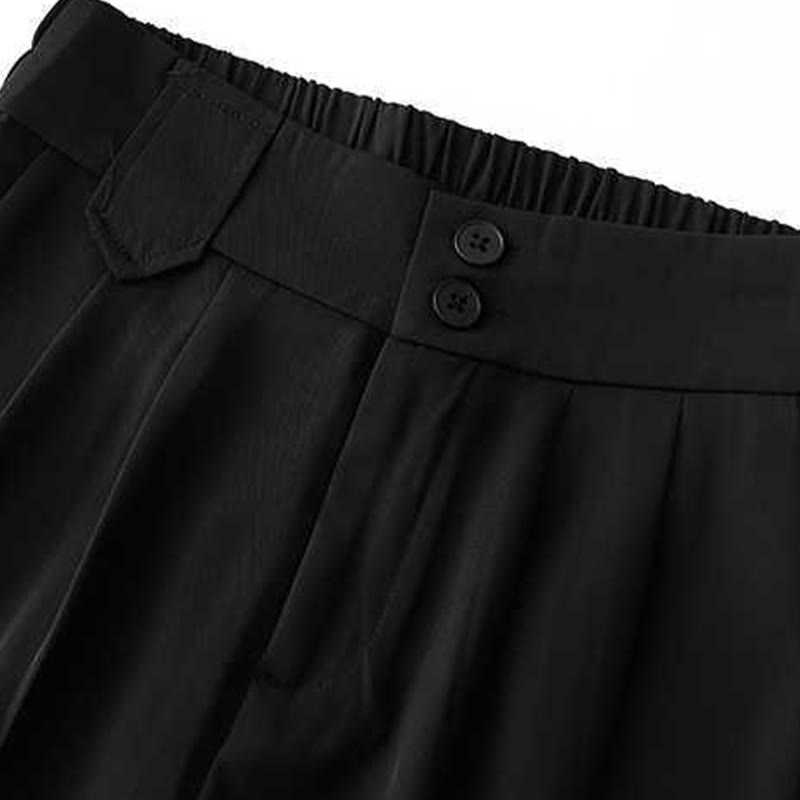 Summer Casual Zipper Button Loose Plain Cotton Linen Women's Shorts With Pockets
