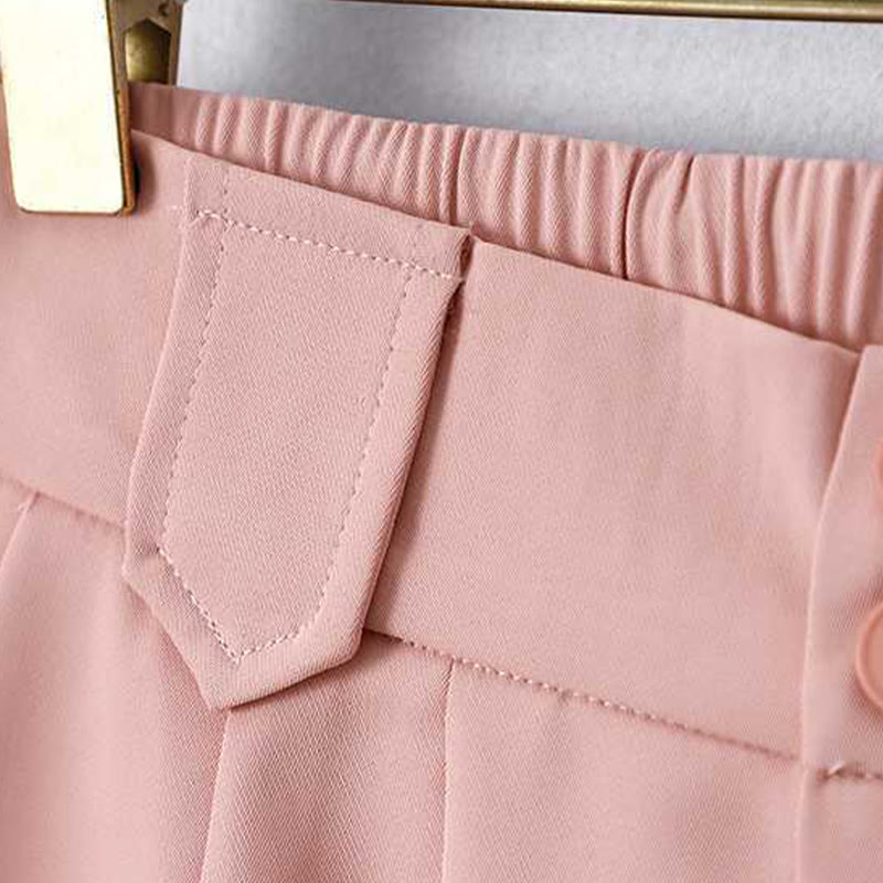 Summer Casual Zipper Button Loose Plain Cotton Linen Women's Shorts With Pockets