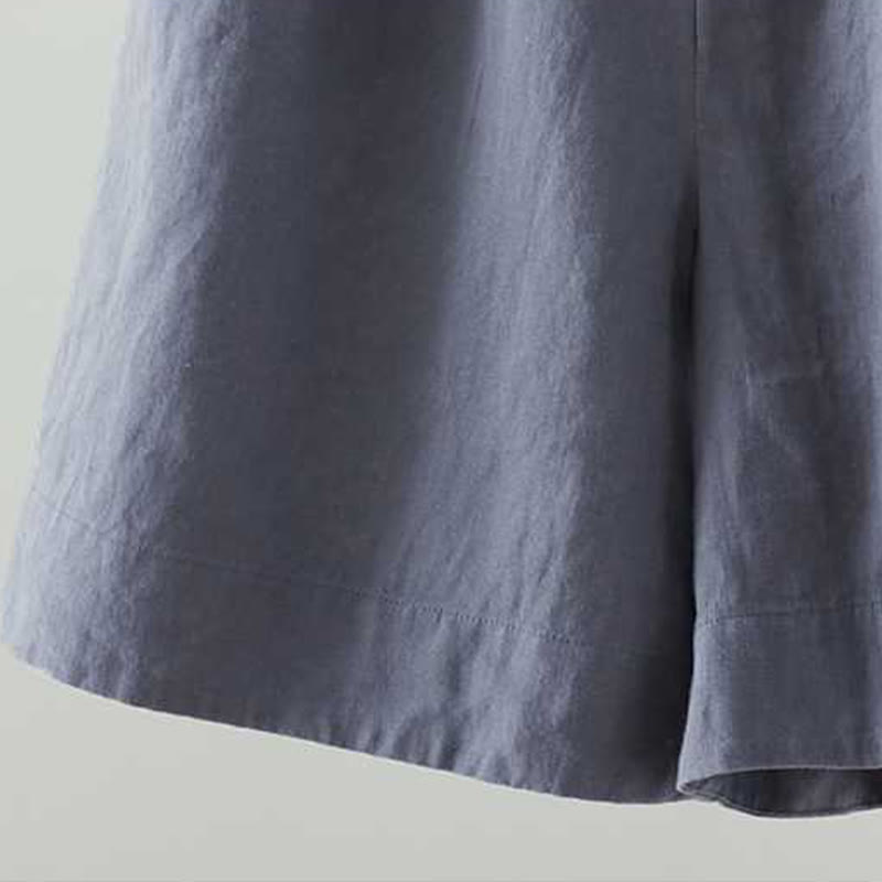 Summer Casual Solid Color Frog Button Zipper Button Acrylic Fiber Women's Shorts With Pockets