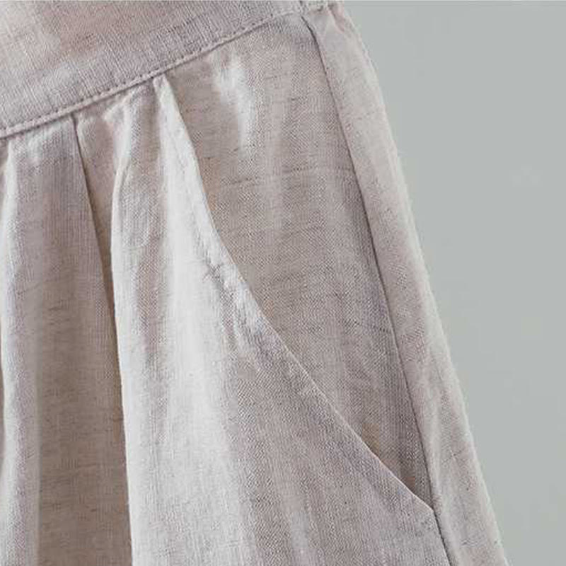 Summer Casual Solid Color Frog Button Zipper Button Acrylic Fiber Women's Shorts With Pockets
