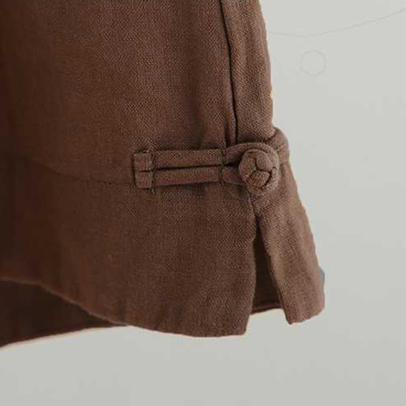 Summer Casual Solid Color Frog Button Zipper Button Acrylic Fiber Women's Shorts With Pockets