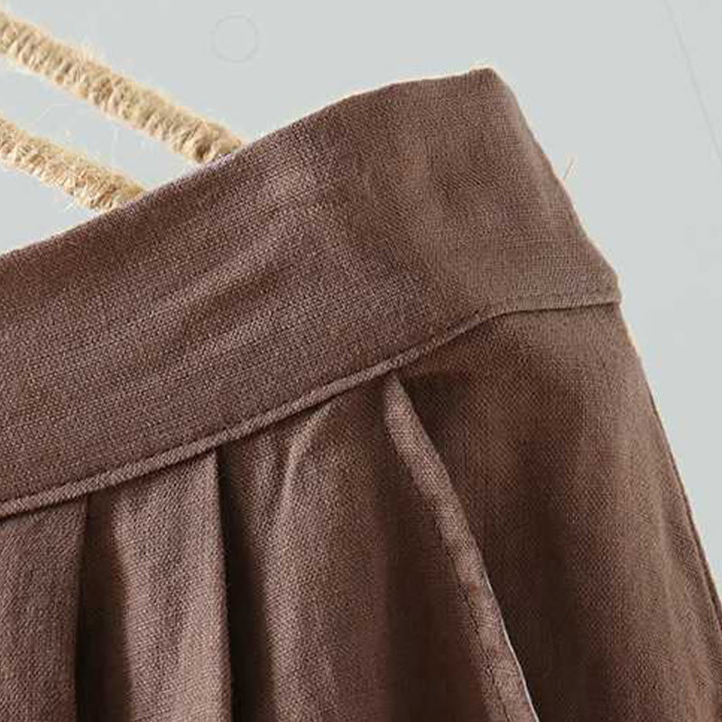 Summer Casual Solid Color Frog Button Zipper Button Acrylic Fiber Women's Shorts With Pockets