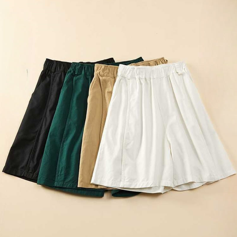 Breathable Cotton Wide-Leg Mindful Movement Shorts