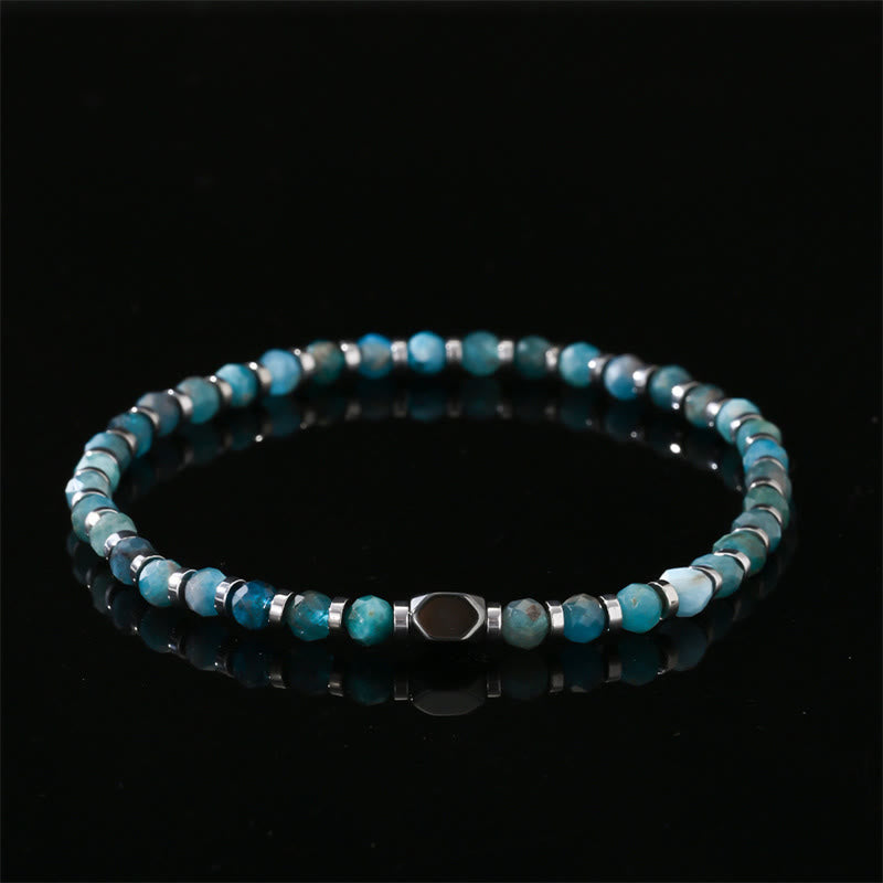 Natural Apatite and Hematite Grounding Energy Stone Bracelet