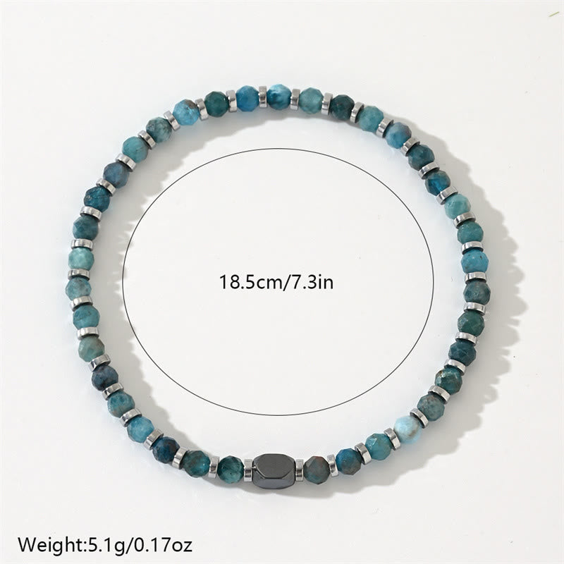 Natural Apatite and Hematite Grounding Energy Stone Bracelet