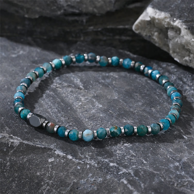 Natural Apatite and Hematite Grounding Energy Stone Bracelet