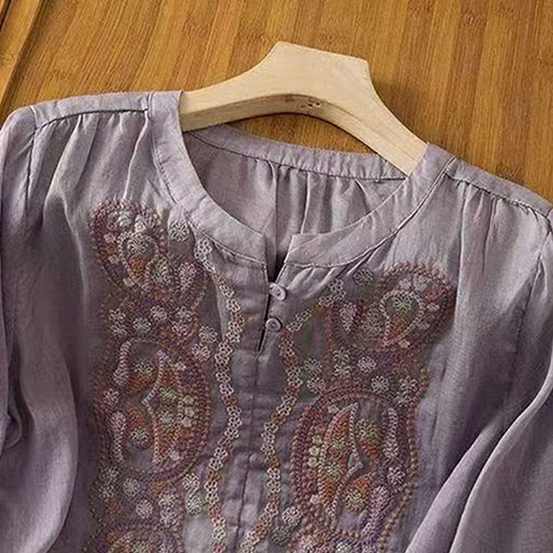 Tactile Cotton Frog-Button Half-Sleeve Meditation Shirt