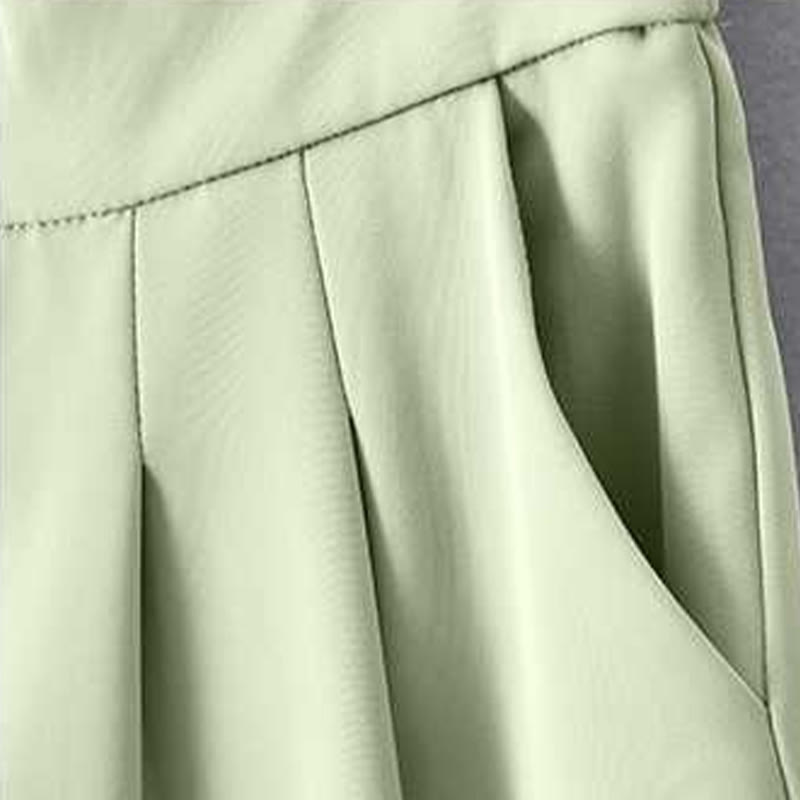 Summer Casual Zipper Button Loose Plain Cotton Linen Women's Shorts With Pockets