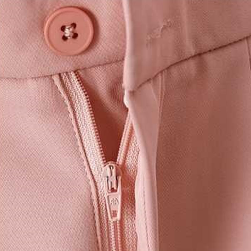 Summer Casual Zipper Button Loose Plain Cotton Linen Women's Shorts With Pockets