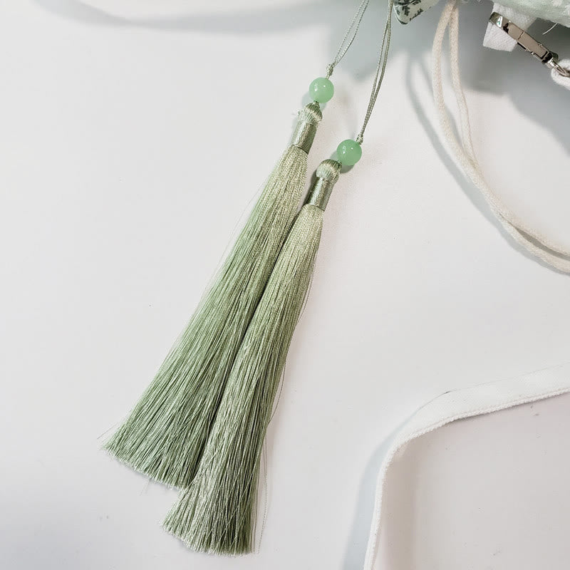 White Flowers Green Leaves Canvas Tote Crossbody Bag Shoulder Bag Handbag