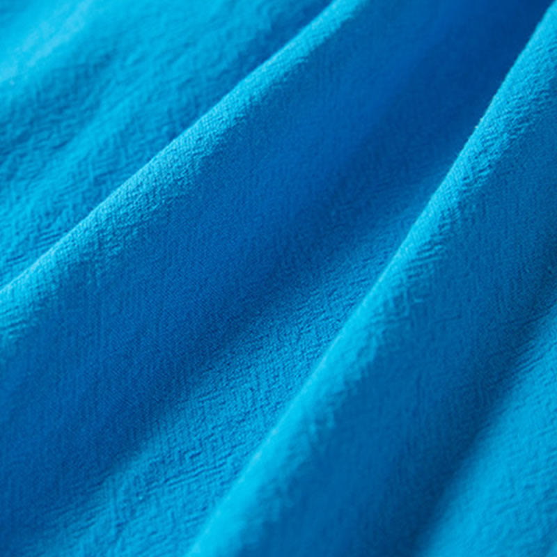 Vintage Embroidery Frog-button Half Sleeve High Waist Cotton Linen Women's Midi Dress