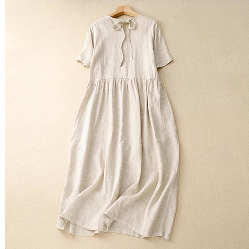 Weightless Relaxed Tie-Strap Daily Flow Midi Dress