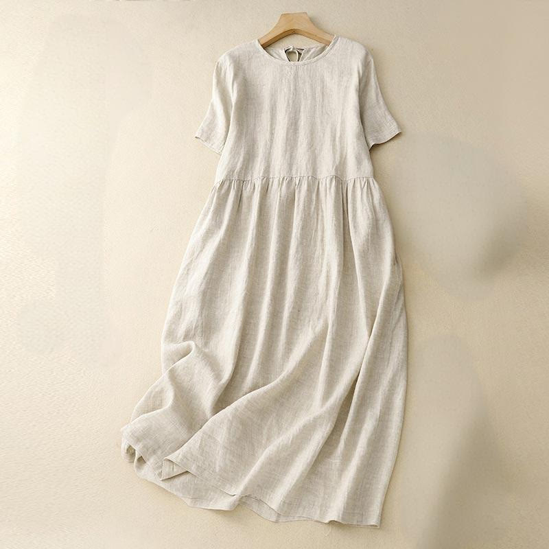 Weightless Relaxed Tie-Strap Daily Flow Midi Dress