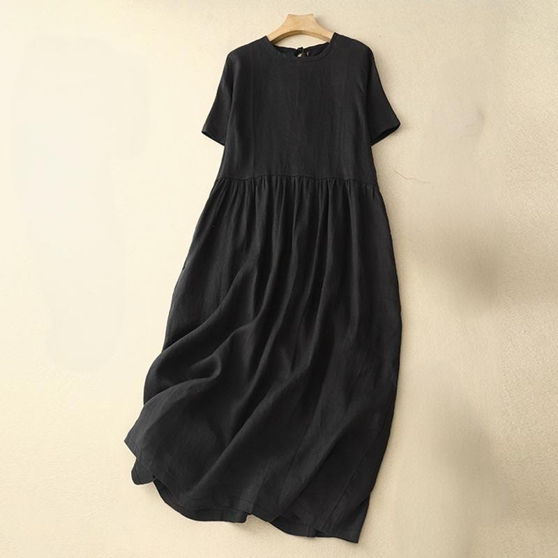 Weightless Relaxed Tie-Strap Daily Flow Midi Dress