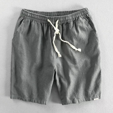 Drawstring Elastic Waist Cotton Men's Shorts With Pockets