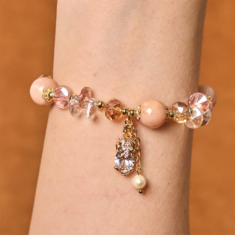 Natural Sunstone and Copper Pixiu Beaded Energy Bracelet