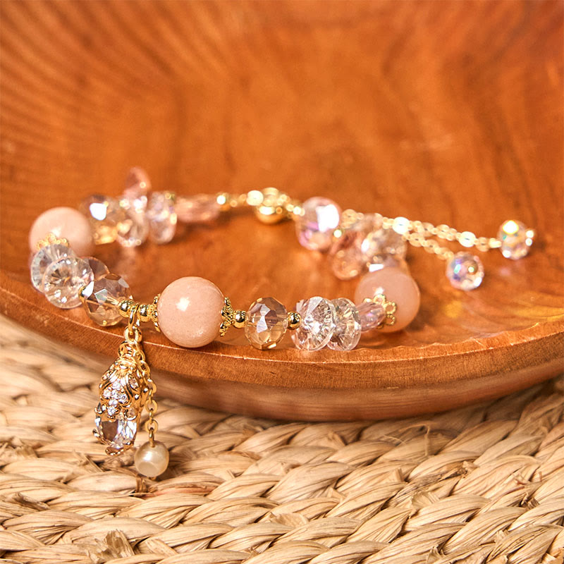 Natural Sunstone and Copper Pixiu Beaded Energy Bracelet