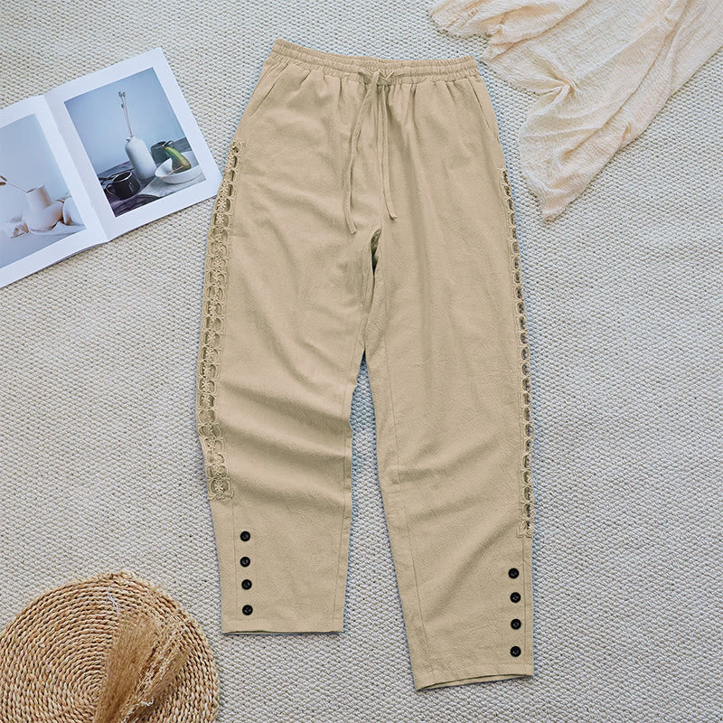 Breathable Cotton Linen Tapered Mindful Movement Pants