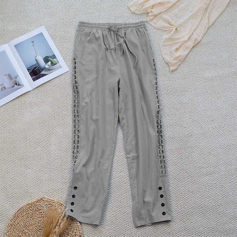 Breathable Cotton Linen Tapered Mindful Movement Pants