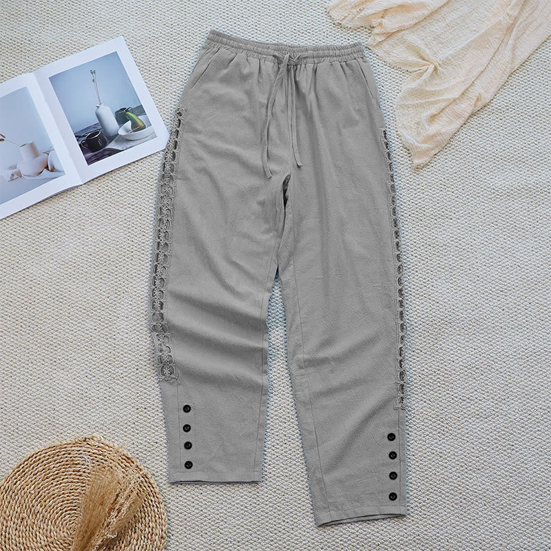 Breathable Cotton Linen Tapered Mindful Movement Pants