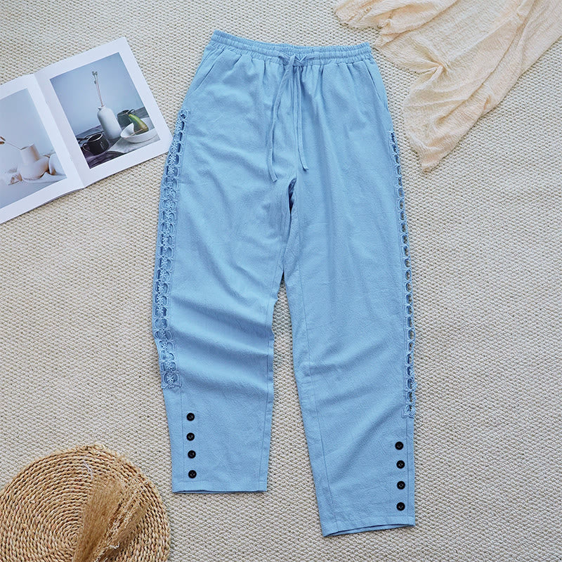 Breathable Cotton Linen Tapered Mindful Movement Pants