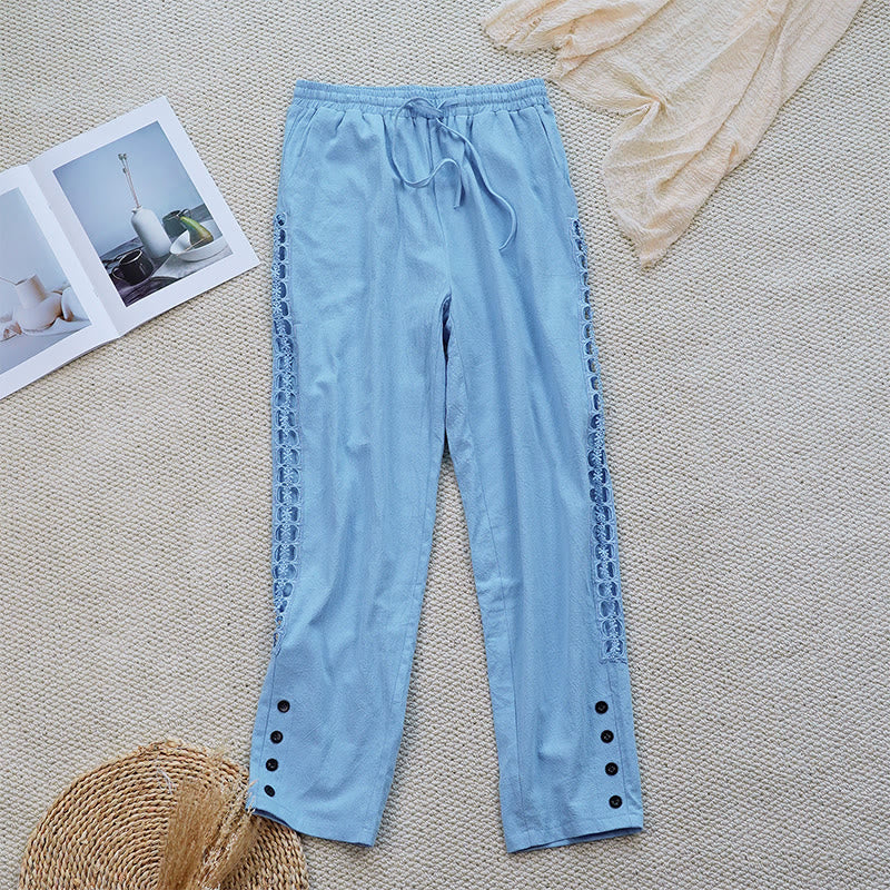 Breathable Cotton Linen Tapered Mindful Movement Pants