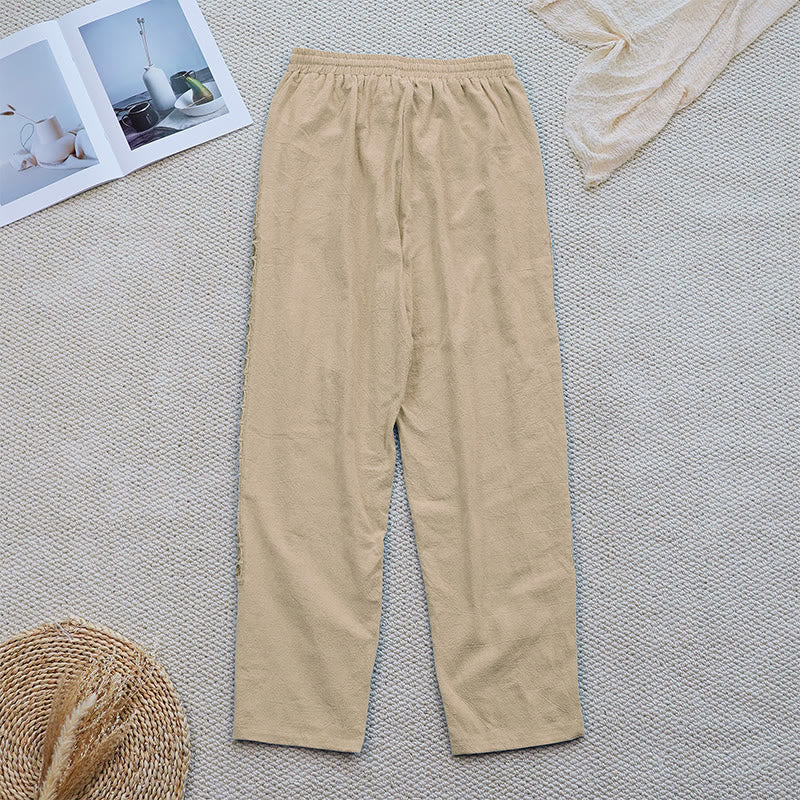 Breathable Cotton Linen Tapered Mindful Movement Pants