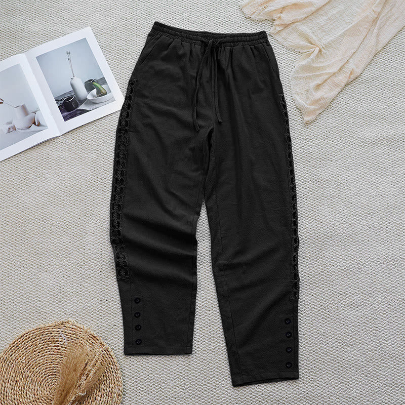 Breathable Cotton Linen Tapered Mindful Movement Pants