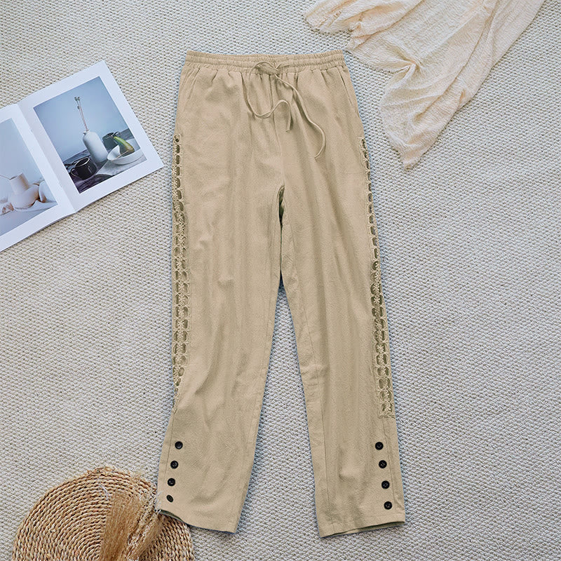 Breathable Cotton Linen Tapered Mindful Movement Pants
