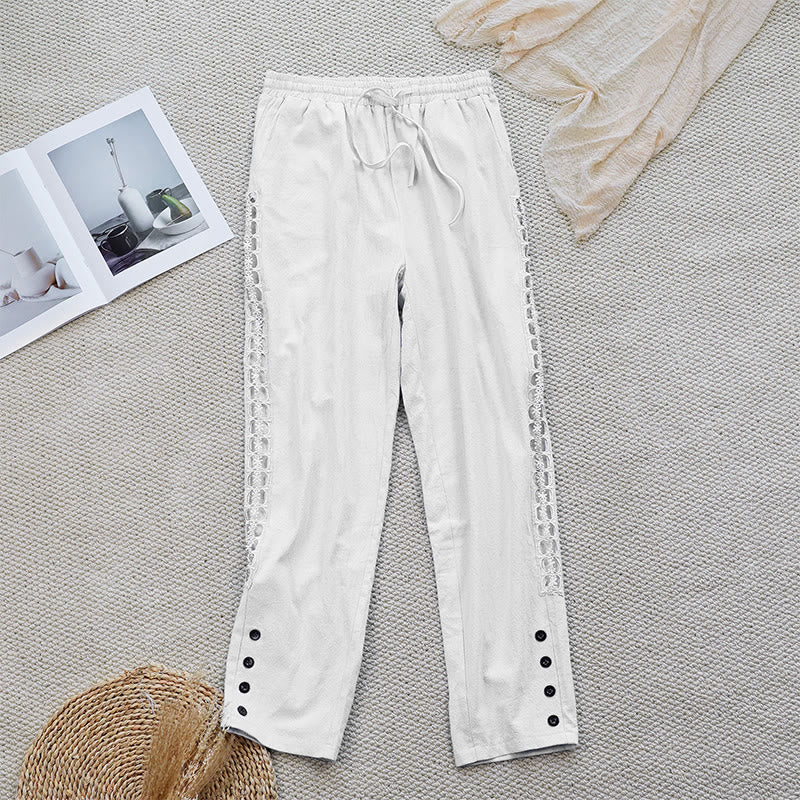 Breathable Cotton Linen Tapered Mindful Movement Pants