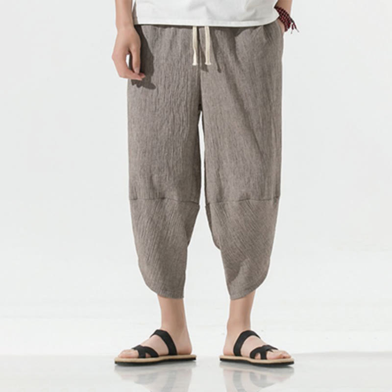 Breathable Linen Tapered Meditation Harem Pants
