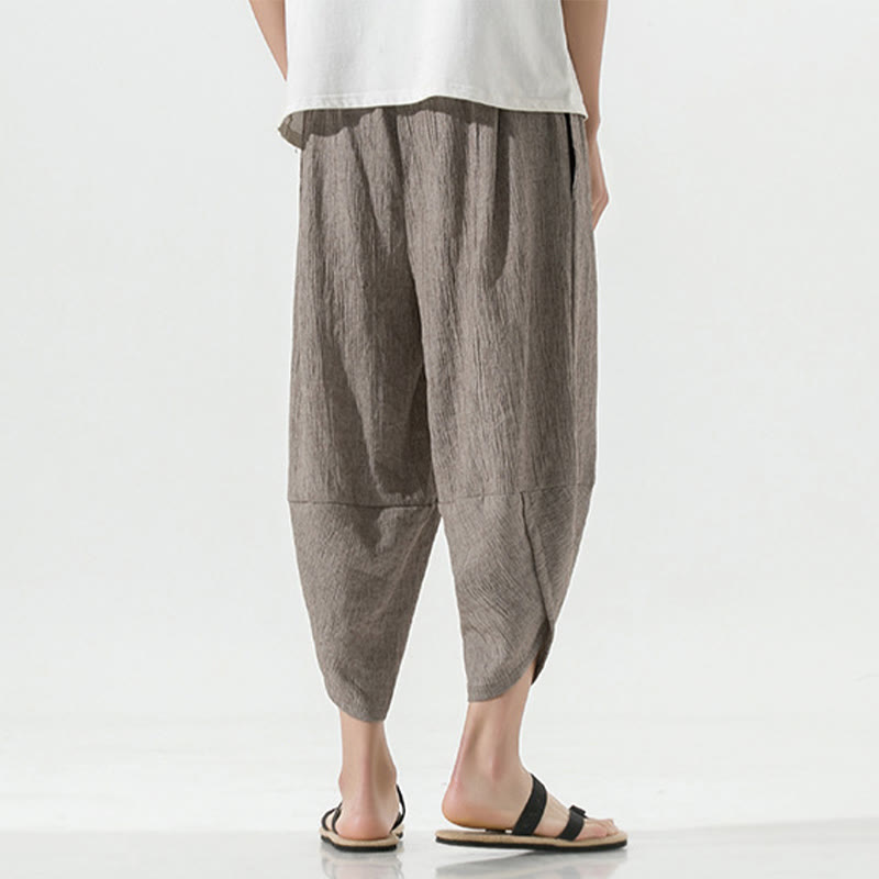 Breathable Linen Tapered Meditation Harem Pants