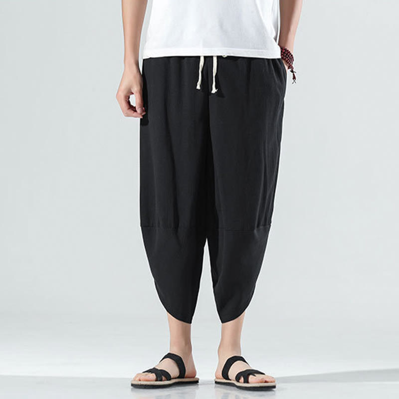 Breathable Linen Tapered Meditation Harem Pants