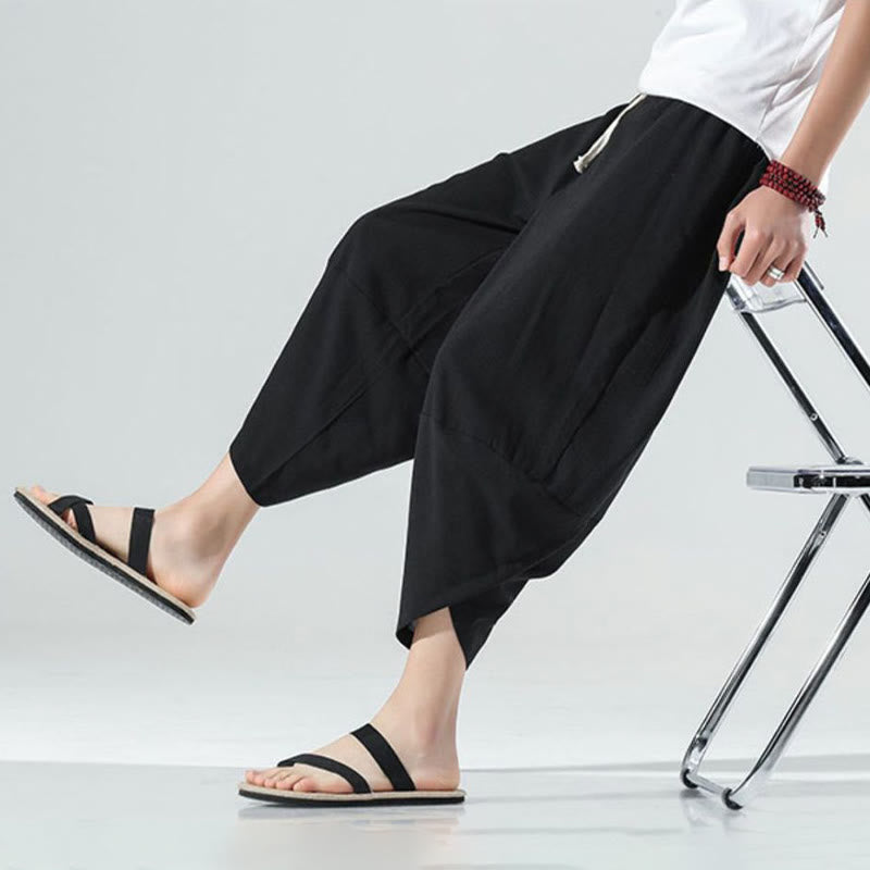Breathable Linen Tapered Meditation Harem Pants