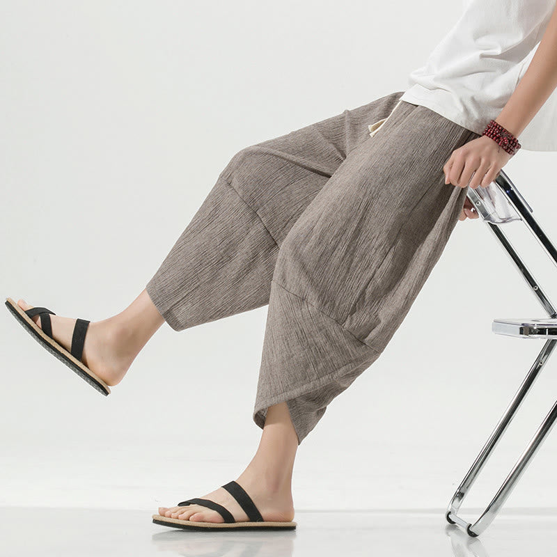 Breathable Linen Tapered Meditation Harem Pants