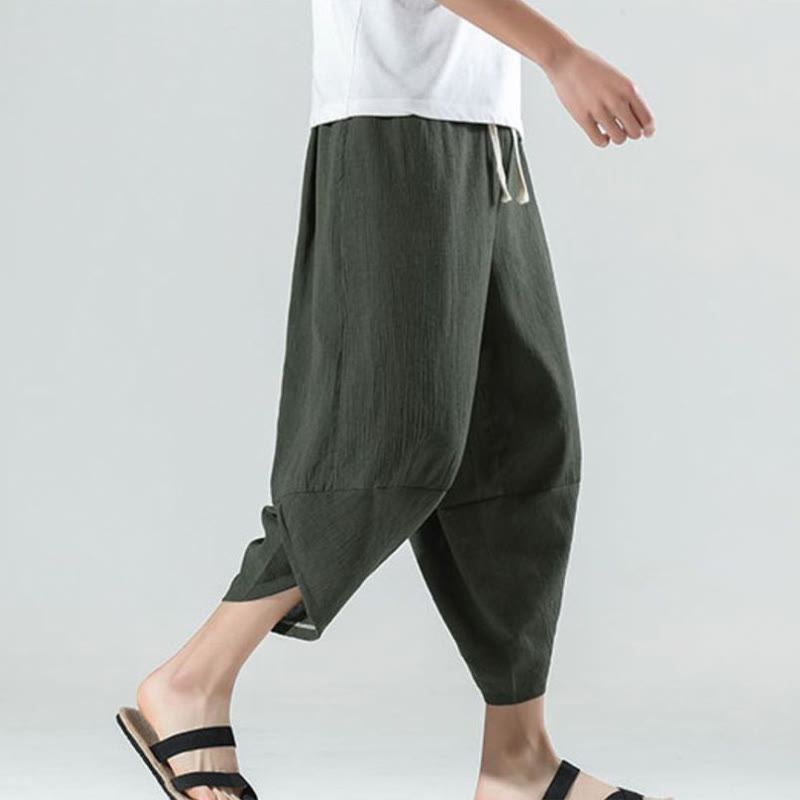 Breathable Linen Tapered Meditation Harem Pants