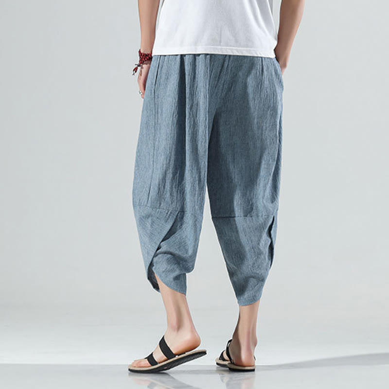 Breathable Linen Tapered Meditation Harem Pants