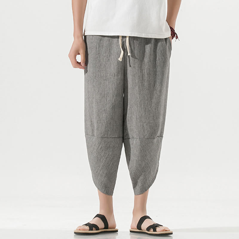 Breathable Linen Tapered Meditation Harem Pants