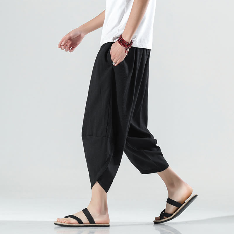 Breathable Linen Tapered Meditation Harem Pants