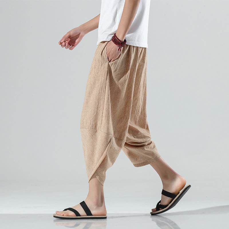Breathable Linen Tapered Meditation Harem Pants