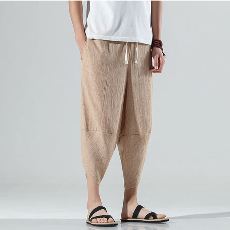 Breathable Linen Tapered Meditation Harem Pants