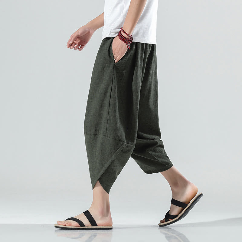 Breathable Linen Tapered Meditation Harem Pants
