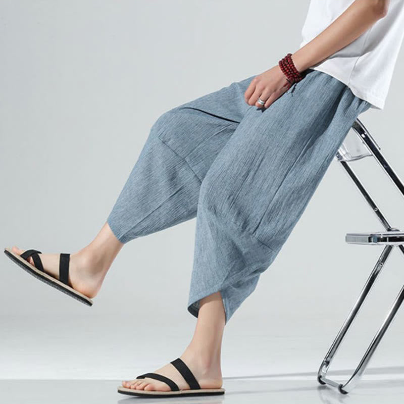 Breathable Linen Tapered Meditation Harem Pants