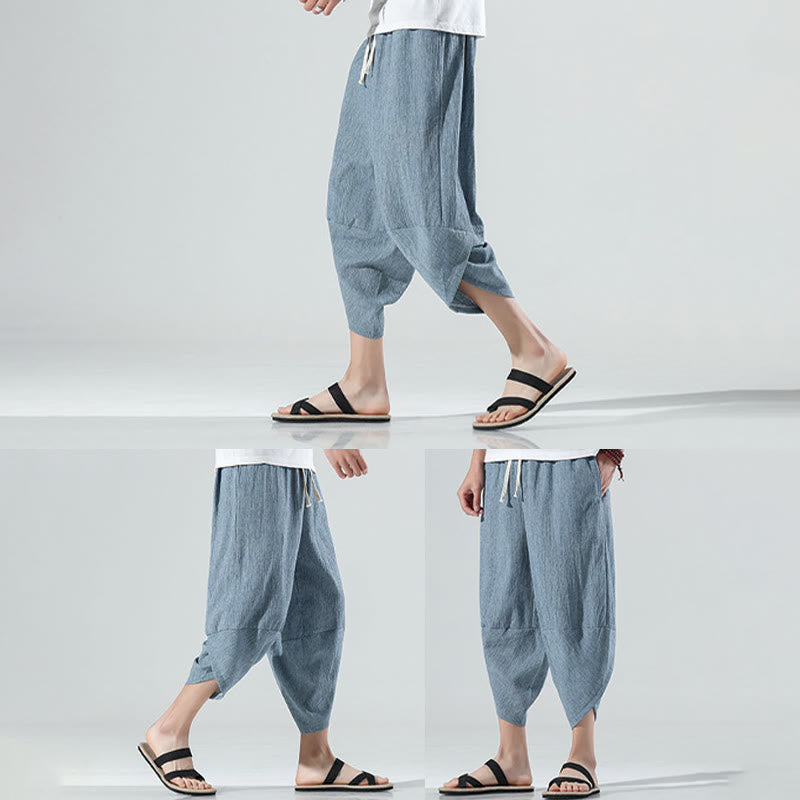 Breathable Linen Tapered Meditation Harem Pants