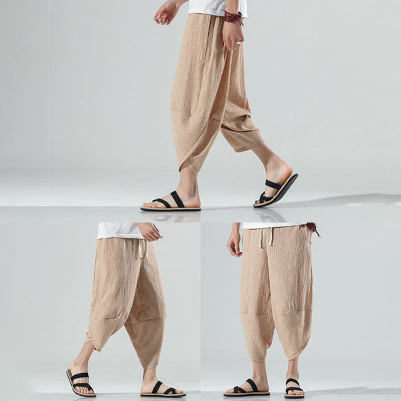 Breathable Linen Tapered Meditation Harem Pants