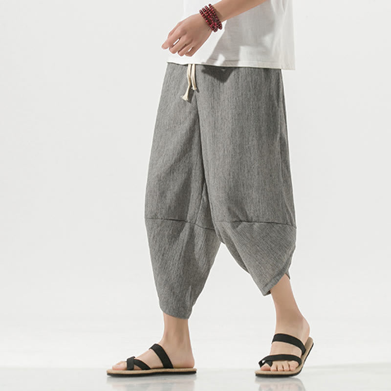 Breathable Linen Tapered Meditation Harem Pants