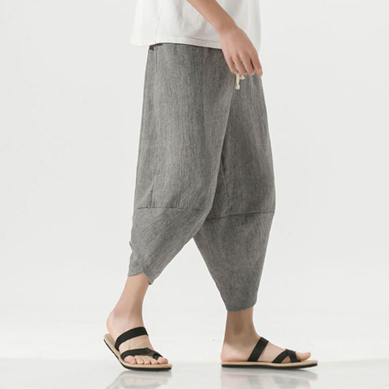 Breathable Linen Tapered Meditation Harem Pants