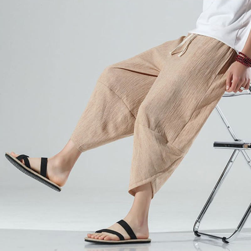 Breathable Linen Tapered Meditation Harem Pants